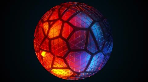 Mesh neon sphere in cracks. Ilustración de archivo