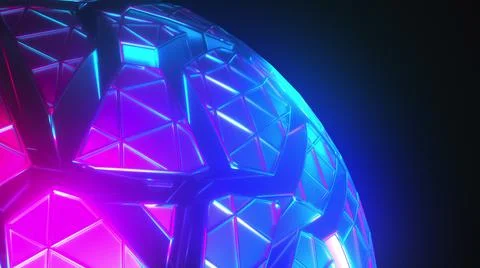 Mesh neon sphere in cracks. イラスト素材