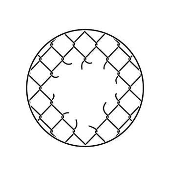Mesh netting Torn. Rabitz  with hole. Mesh fence Ripped background Stock Illustration