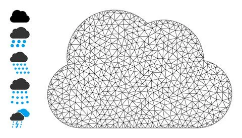 Mesh Network Cloud Icon Illustrazione stock