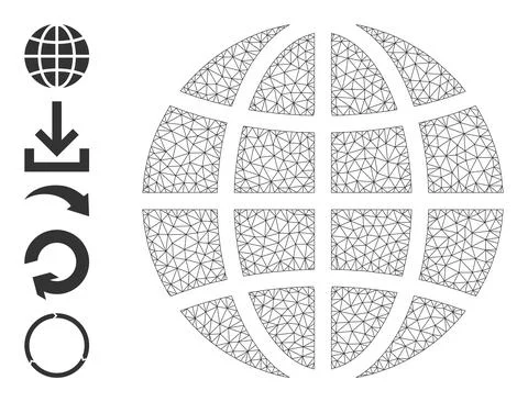 Mesh Network Globe Icon Illustrazione stock