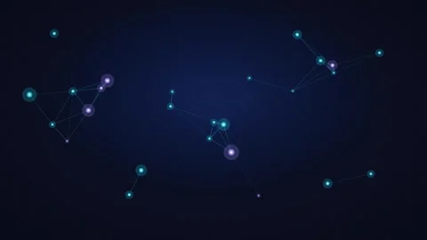 Mesh network of glowing nodes forming dynamic connections Stock Footage 346993542