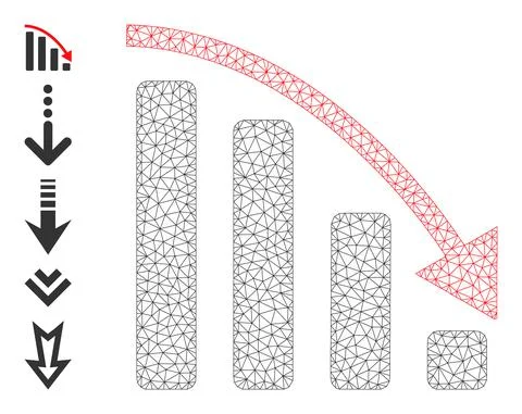 Mesh Network Negative Trend Icon Illustrazione stock