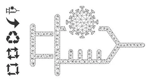 Mesh Network Virus Inoculation Icon Illustrazione stock