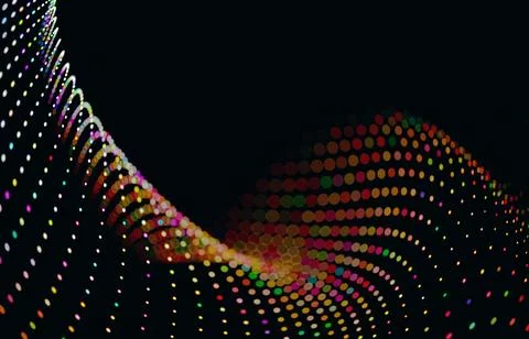 Mesh or net with lines and geometrics shapes detail.3d illustration. Stock Illustration