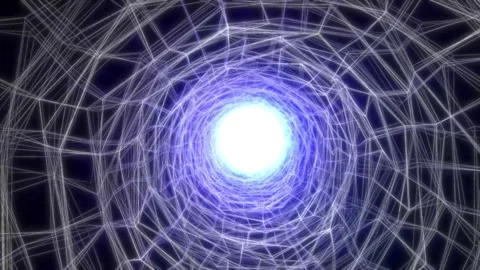 Mesh Plexus tunnel with a bright glow. Stock Footage 265265843