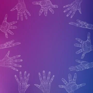 Mesh polygonal background hand of lines. The structural grid of polygons. Abs Stock-Illustration