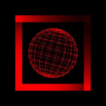 Mesh polygonal background. Scope of lines and dots. Ball of the lines connect Illustrazione stock