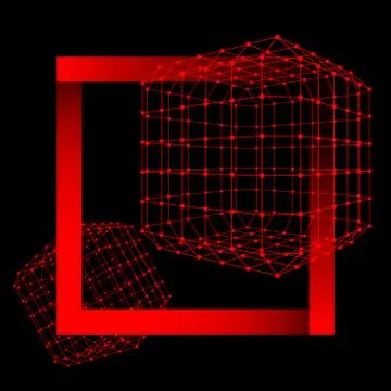 Mesh polygonal background. Scope of lines and dots. Ball of the lines connect 스톡 일러스트