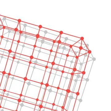 Mesh polygonal background. Scope of lines and dots. Ball of the lines connect Stock-Illustration