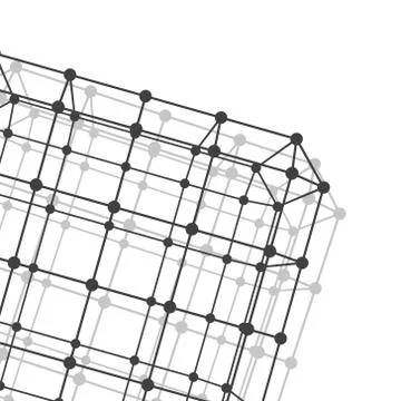 Mesh polygonal background. Scope of lines and dots. Ball of the lines connect Illustrazione stock