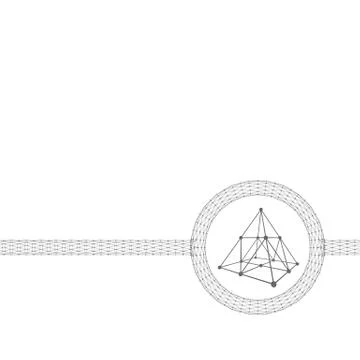 Mesh polygonal background. Scope of lines and dots. Ball of the lines connect Illustrazione stock