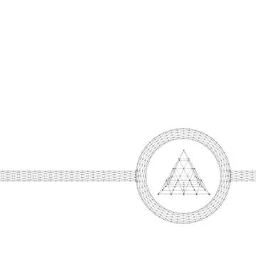 Mesh polygonal background. Scope of lines and dots. Ball of the lines connect Illustrazione stock
