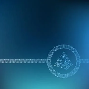 Mesh polygonal background. Scope of lines and dots. triangle of the lines Stock Illustration