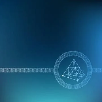 Mesh polygonal background. Scope of lines and dots. triangle of the lines Stock Illustration