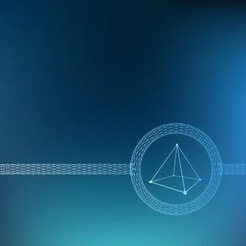 Mesh polygonal background. Scope of lines and dots. triangle of the lines Stock Illustration