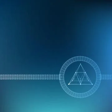 Mesh polygonal background. Scope of lines and dots. triangle of the lines Illustrazione stock