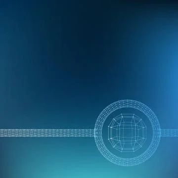 Mesh polygonal background. Scope of lines and dots. Ball of the lines connected Stock Illustration
