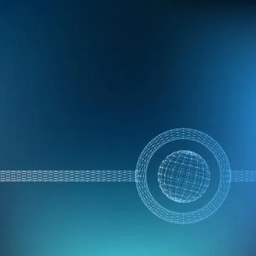 Mesh polygonal background. Scope of lines and dots. Ball of the lines connected Illustrazione stock