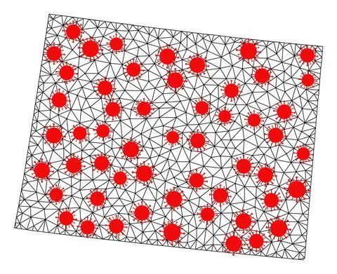 Mesh Polygonal Map of Wyoming State with Red Covid Nodes Stock Illustration