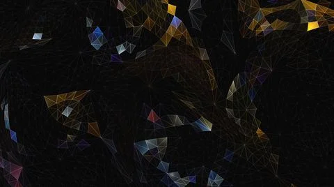Mesh polygonal mosaic background. Iridescent 3d render color random tracery of Illustrazione stock