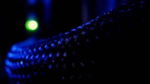 Mesh power cable inside a computer leading to a green LED. Isolated Stock Footage 103259888