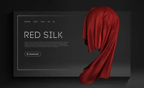 Mesh Red Silk on sphere realistic cover design. Red Fashion Background Stock Illustration