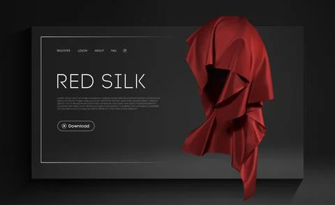 Mesh Red Silk on sphere realistic cover design. Red Fashion Background Stock Illustration