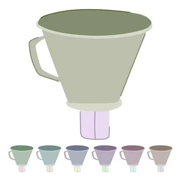 Mesh reusable coffee filter vector cartoon graphic Stock Illustration