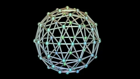 Mesh rotating sphere on a black background. 動画素材 86175792