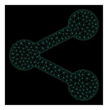 Mesh Share in Polygonal Network Vector Style Stock Illustration