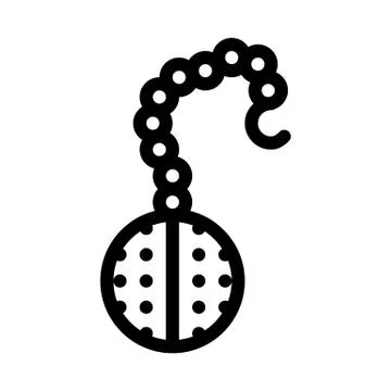 Mesh spoon for filtering tea icon vector outline illustration 库存插图