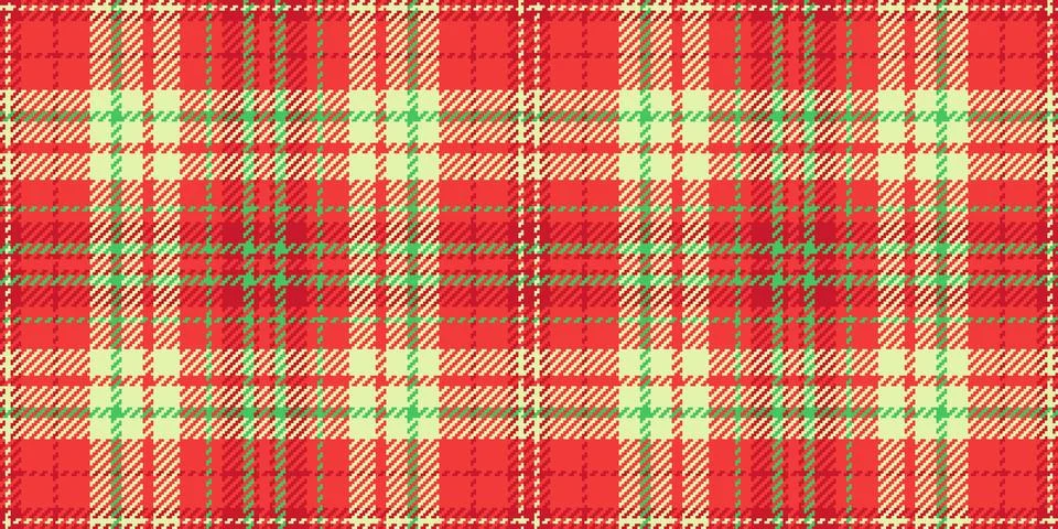 Mesh textile seamless vector, rojo tartan texture pattern. Korean plaid fab.. Stock Illustration