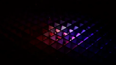 Mesh texture. Checkered background with LED lighting in different colors. Stock Footage 167919476