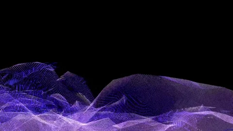 Mesh texture of hexagonal mesh with flying particles purple4K video 스톡 동영상 253591968