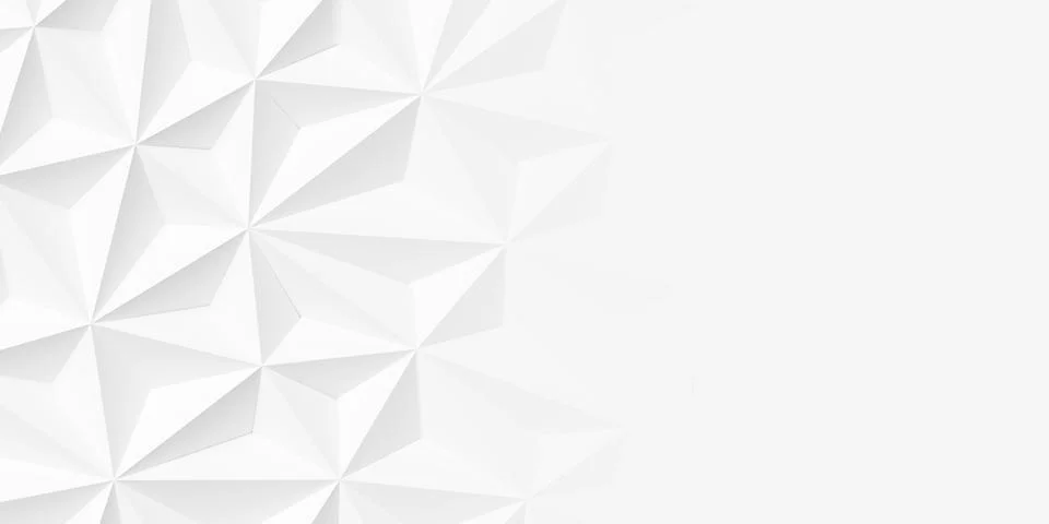 Mesh of three dimensional white triangles geometrical background wallpaper .. Stock Illustration