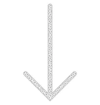 Mesh Vector Arrow Down Icon 库存插图