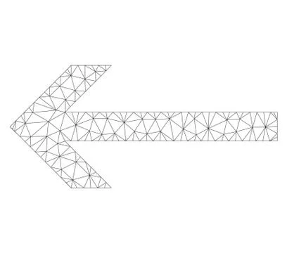 Mesh Vector Arrow Left Icon Stock Illustration