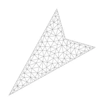 Mesh Vector Arrowhead Left-Down Icon Illustrazione stock