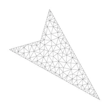 Mesh Vector Arrowhead Right-Down Icon Stock Illustration