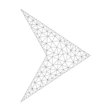 Mesh Vector Arrowhead Right Icon Stock Illustration