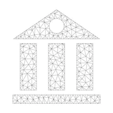Mesh Vector Bank Building Icon Ilustración de archivo