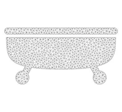 Mesh Vector Bathtub Icon Stock Illustration