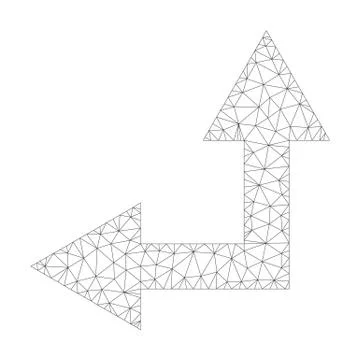 Mesh Vector Bifurcation Arrow Left Up Icon イラスト素材