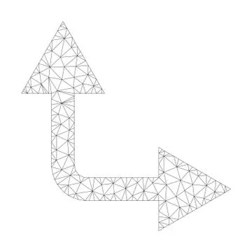 Mesh Vector Bifurcation Arrow Right Up Icon Stock Illustration
