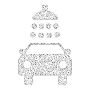 Mesh Vector Car Shower Icon Illustrazione stock