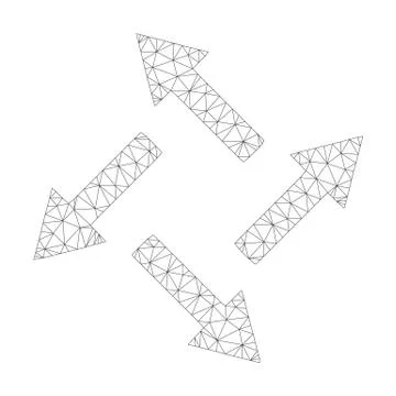 Mesh Vector Centrifugal Arrows Icon Stock Illustration