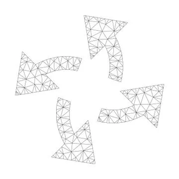 Mesh Vector Centrifugal Arrows Icon Stock Illustration