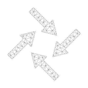 Mesh Vector Centripetal Arrows Icon Stock Illustration