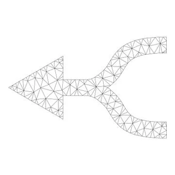 Mesh Vector Combine Arrow Left Icon Stock Illustration